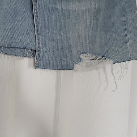 Asymmetrical High Waist Denim Skirt - Picture 3 of 5